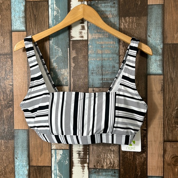 next Other - Large black and white lightly padded swim top